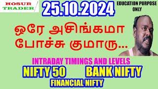 Nifty Prediction for Tomorrow in Tamil  25.10.2024 | Options Intraday Trading Analysis