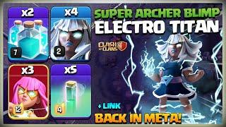 After Update! Th14 ELECTRO TITAN ATTACK Strategy | Th14 Super Archer Blimp Electro Titan Attack coc
