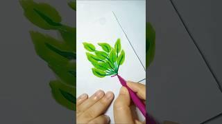 Esay leaf painting. #easyartlover #art #easyart #leafart #treeart #short