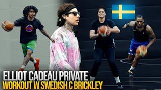 Ellio NBA Workout W/ Swedish C Brickley + Mini Vlog (Ft. Chris Miller & WNBA Star)