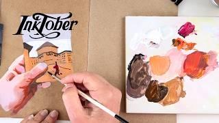 3-Color Gouache for Inktober: How to Paint With a Limited Palette