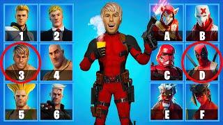 FORTNITE CHALLENGE PART #22 - GUESS WHICH TWO SKINS ARE MIXED.