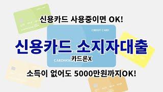 신용카드소지자대출은 한도가 5000만원까지?