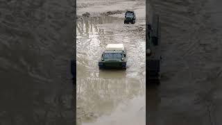 GAZ 71 MPV and URAL Radio Box in a Off Road Mud and Water Sequence