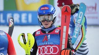 Mikaela Shiffrin  - Lienz women slalom, Dec 29, 2023, both runs + post race interview  #sheskis