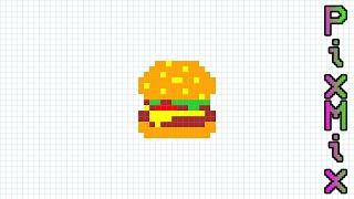 Рисуем по клеточкам вкуснейший гамбургер. Draw a delicious hamburger on the cells. #shorts