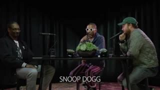 Pharrell and Snoop Dogg telling Caviar Gold Studio stories with Stevie Wonder