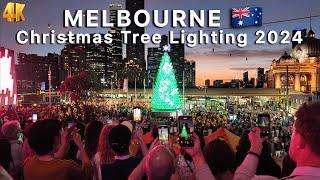 Melbourne Australia Christmas Tree Lighting 2024 4K Video