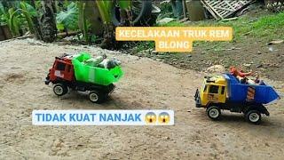 Truk muat hewan sapi gak kuat nanjak #miniatur truk oleng