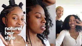 BANTU KNOT HALF UP HALF DOWN HAIRSTYLE | ROSHEENA PAMPLIN