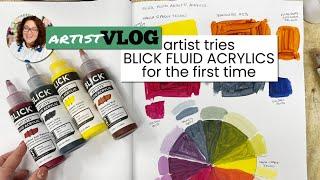 Artist Tries Blick Fluid Acrylics for the First Time: Julie's Art Vlog 59