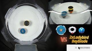 2xLadybird Unburstable Dual Spin Beyblade VS Storm Pegasus Blitz Ultimate Reboot