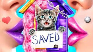 I Saved Kitten and Build New Secret House! Super Gadgets and Hacks for Pets