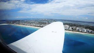 Flight across Miami's shoreline