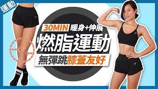 30分鐘 燃脂運動｜無彈跳有氧運動｜膝蓋友好｜暖身+伸展 30 MIN TOTAL BODY CARDIO｜FAT BURNING WORKOUT