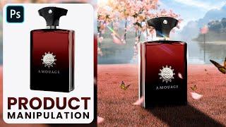 Product Manipulation in Photoshop | Perfume Advertising Design | Poster Design in Photoshop