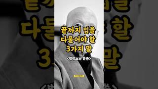 끝까제 입을 다물어야 할 3가지 말, 법정스님 #불교지혜 #인생명언 #법정스님 #shorts