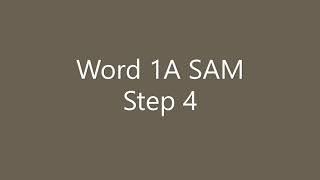 Word 1A SAM Project