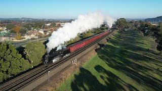 Australian Steam: Ballarat Heritage Festival with K153 & A²986.  26 May 2024.