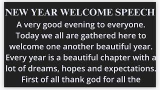 New year welcome speech 2025 | New year welcome speech in English | Welcoming a new year 2025