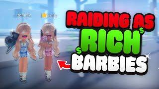 ⭐ Raiding as RICH BARBIES with STAR! ⭐ (Da Hood)