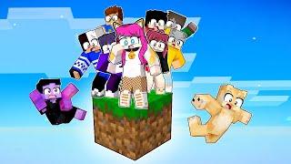 IMPOSSÍVEL SOBREVIVER COM 10 AMIGOS em 1 BLOCO no MINECRAFT !