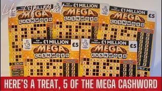 £25 of the New £5 Mega Cashword Scratch Cards. Let's give them a try and see how they do!