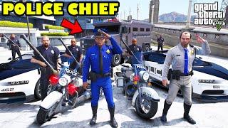 Franklin Become THE CHIEF OF POLICE FORCE in GTA 5 | SHINCHAN and CHOP