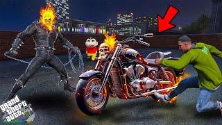 Franklin And Shinchan Stealing Dangerous Ghost Rider Bike In GTA 5 Telugu | #gta5