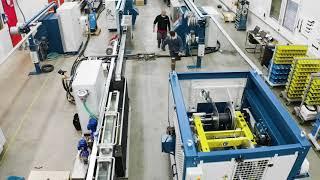 Serial production of THE's seamless labyrinth drip tape extrusion line, Type LIT106