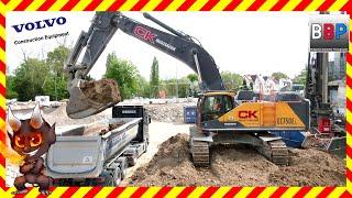  Volvo EC750E  & Mercedes, Volvo Sattelkipper, Waiblingen, Germany, 29.04.2022.