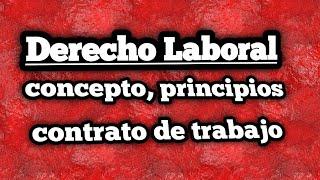 Derecho Laboral (Concepto, funciones y contrato de trabajo)