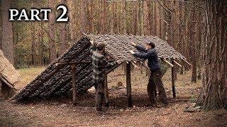 Building a Viking Turf Roof House: Roof Frame - Bushcraft Project (PART 2)