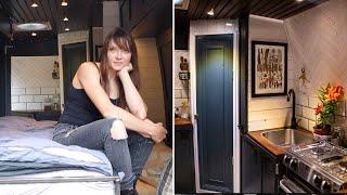 ARTIST BUILT this Beautiful VAN CONVERSION // Custom MURPHY BED SYSTEM  & Large Workspace