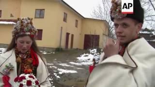 Ancient wedding traditions maintained in Ukrainian village