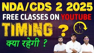 NDA/CDS 2 2025 Free Classes on Youtube | NDA /CDS Class Daily Live Timing & Full Schedule | NDA/CDS