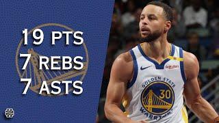 Stephen Curry 19 pts 7 rebs 7 asts vs Pelicans 24/25 season