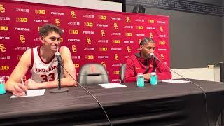 USC men’s basketball players Josh Cohen and Chibuzo Agbo discuss 80-69 win over Grambling