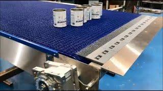 Wide Conveyors with Modular Belting for Cans UK C-Trak Ltd