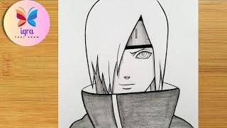 Easy Anime Drawing Step by Step || How to Draw Nagatu Uzumaki Easy Pencil Sketch || Drawing Tutorial