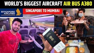 World's Biggest Aircraft Airbus A380 SQ 424 Singapore to Mumbai in Detail review