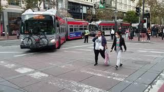 Rerouted SF Muni Buses at Market & 4th St 10/1/22