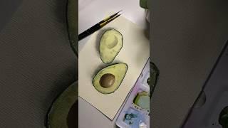 avocado painting  with watercolor #art #painting #watercolor #artwork #avocado