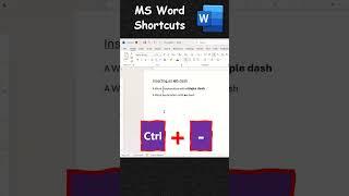 How to Insert an en dash in MS Word Documents using Keyboard Shortcut