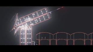 Brick Building Demolition Using Explosives In People Playground (17)