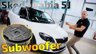 Subwoofer im Skoda Fabia 5J | Reserverad-Lösung | Option Drive11RA