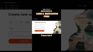 Responsive Login & Registration Form #html #css #javascript #webdesign #webdevelopment #frontend