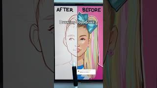 Drawing Jojo Siwa Before Vs AFTER…(Crazy Results) #shorts #jojosiwa #drawing #artchallenge