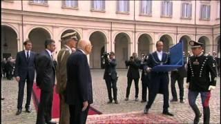 Gli onori militari al Presidente Napolitano dopo le dimissioni