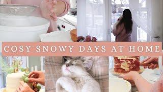 SNOWY DAYS AT HOME | baking a birthday cake, making warming chilli & a cosy afternoon of embroidery